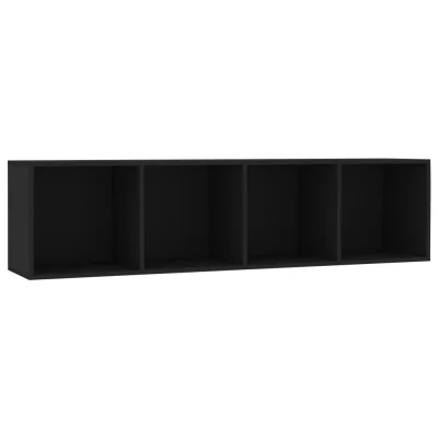 vidaXL Knjižna / TV omara črna 143x30x36 cm