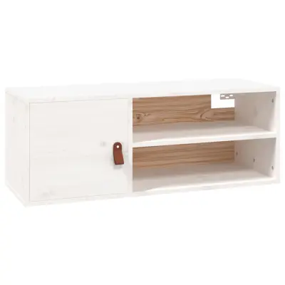 vidaXL Stenska omarica bela 80x30x30 cm trdna borovina
