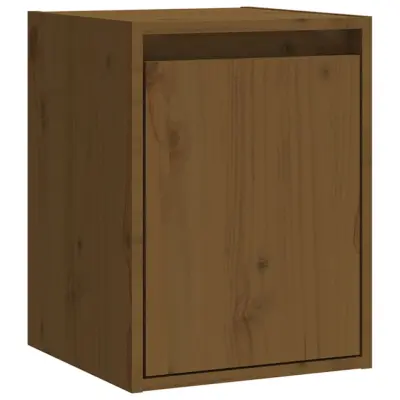 vidaXL Stenska omarica medeno rjava 30x30x40 cm trdna borovina