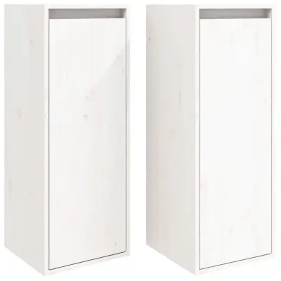 vidaXL Stenska omarica 2 kosa bela 30x30x80 cm trdna borovina