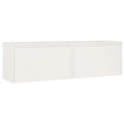 vidaXL Stenska omarica 2 kosa bela 60x30x35 cm trdna borovina