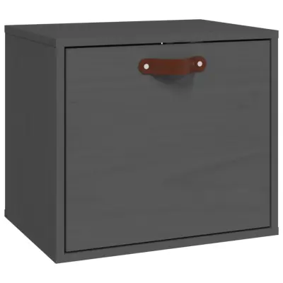 vidaXL Stenska omarica siva 40x30x35 cm trdna borovina