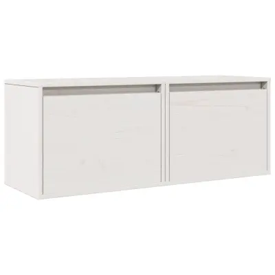 vidaXL Stenska omarica 2 kosa bela 40x30x50 cm trdna borovina