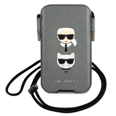 Torbica za mobilni telefona KARL LAGERFELD KLHCP12LOPHKCG, 6,7 inch, siva