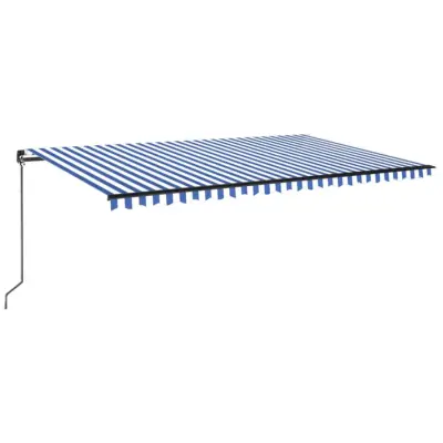vidaXL Ročno zložljiva tenda 500x350 cm modra in bela