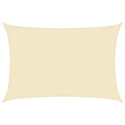 vidaXL Senčno jadro 160 g/m² krem 4x5 m HDPE