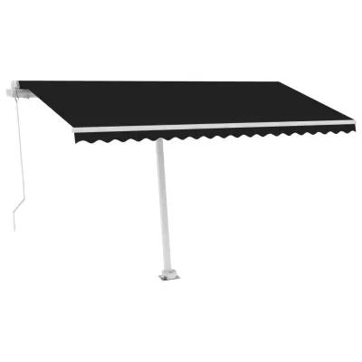 vidaXL Ročno zložljiva tenda z LED lučmi 400x300 cm antracitna