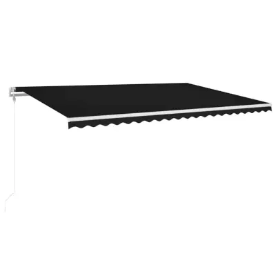 vidaXL Avtomatska tenda LED + senzor 500x300 cm antracitna