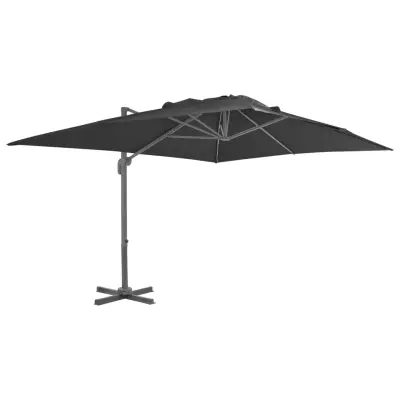 vidaXL Previsni senčnik z aluminijastim drogom 400x300 cm antracit