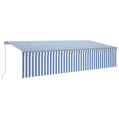 vidaXL Ročno zložljiva tenda s senčilom 6x3 m modra in bela