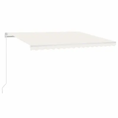 vidaXL Ročno zložljiva tenda z LED lučmi 400x300 cm krem