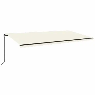 vidaXL Ročno zložljiva tenda 600x350 cm krem