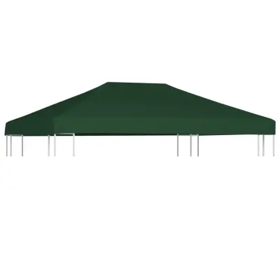 vidaXL Streha za paviljon 310 g/m² 4x3 m zelena