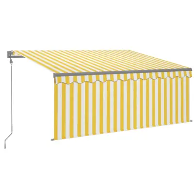 vidaXL Avtomatsko zložljiva tenda s senčilom 3,5x2,5 m rumena in bela