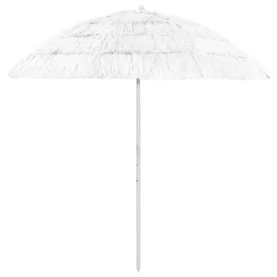 vidaXL Senčnik za na plažo Hawaii bel 240 cm