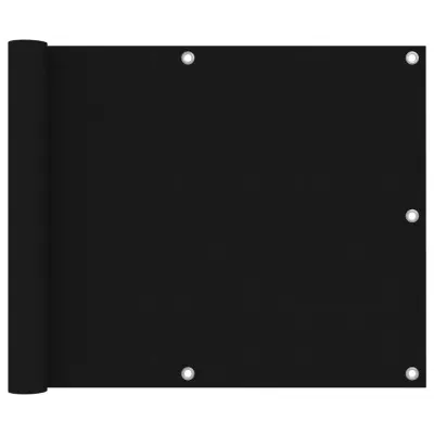 vidaXL Balkonsko platno črno 75x600 cm oksford blago