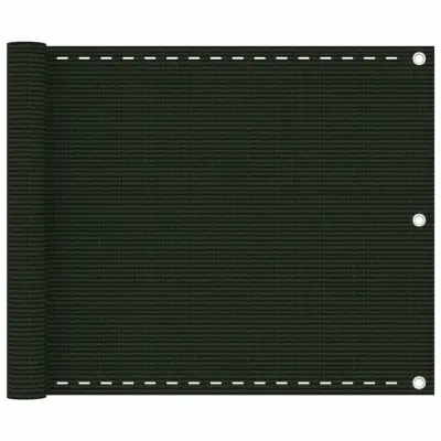 vidaXL Balkonsko platno temno zeleno 75x500 cm HDPE