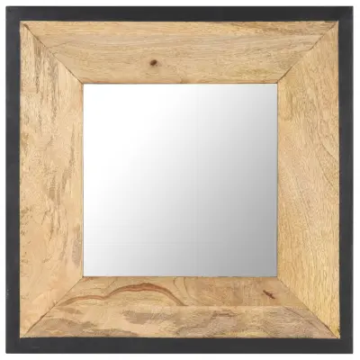 vidaXL Ogledalo 50x50 cm trden mangov les