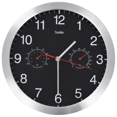 vidaXL Stenska ura s Quartz gibanjem, higrometrom in termometrom 30 cm