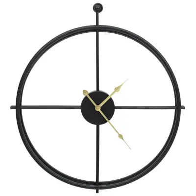 vidaXL Stenska ura črna 52 cm železo