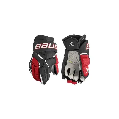 Hokejske rokavice BAUER Supreme Mach - Senior črno-rdeče, vel.: 14.0