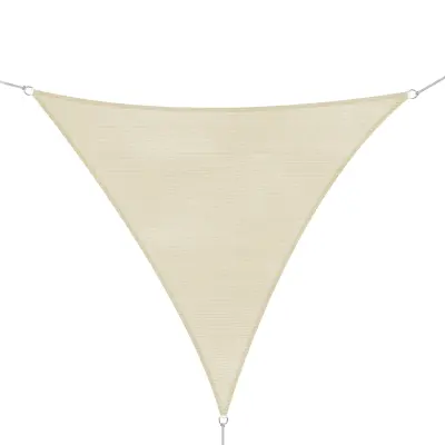 Outsunny trikotna tenda Lahka in vodoodporna tkanina blokira 90 % UV žarkov HDPE (polietilen visoke gostote) kremasta 5x5x5m