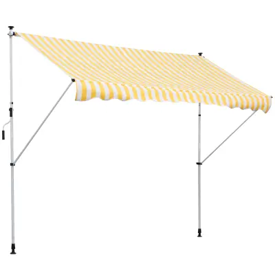 Outsunny markiza z ročico, teleskopskim kovinskim okvirjem in senčnikom iz poliestra, 300x150 cm