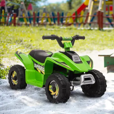 HOMCOM otroški električni štirikolesnik 18-36 mesecev s 6V akumulatorjem, hitrost 2,8-4,6 km/h, funkcija vožnje naprej in nazaj, 72x40x45,5 cm, zelena
