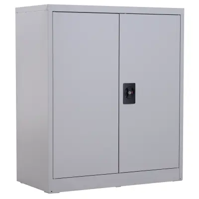 Vinsetto omara z nastavljivimi policami z varnostno ključavnico za domačo pisarno garažo jeklo 80x40x92,5cm siva