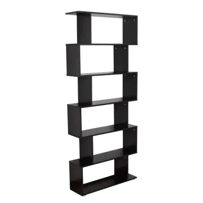 HOMCOM Design Lesena knjižna omara 80x24x191cm črna