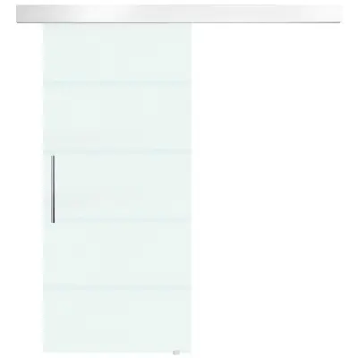 HOMCOM Notranja drsna vrata iz matiranega in motnega stekla z vodilom B2 in ročajem za kopalnico Kuhinjski steklen studio 205x 90x 0,8 cm