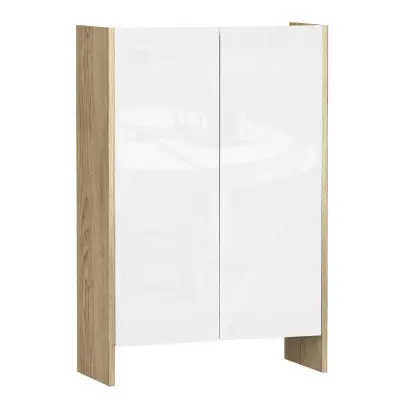 HOMCOM omara z dvema vratoma za kopalnico, predsobo ali spalnico iz hrastovega in belega lesa, 60 x 25 x 90 cm