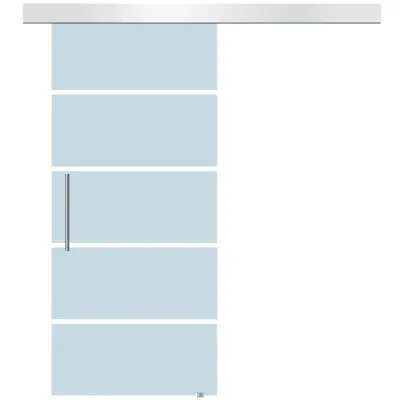 HOMCOM Notranja drsna vrata iz matiranega stekla z vodilom B2 in ročajem za kopalnico Kuhinja Stekleni studio 205 x 102,5 x 0,8 cm