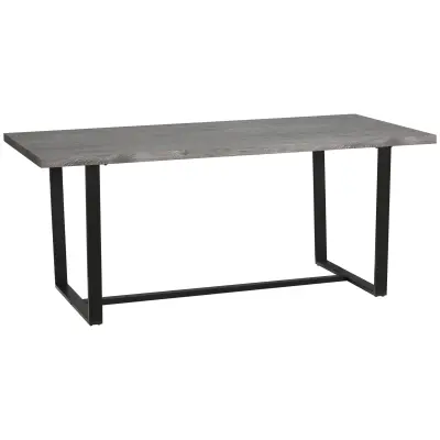 HOMCOM Pravokotna jedilna miza v industrijskem slogu za 8 oseb, za kuhinjo in dnevno sobo z jeklenimi nogami, 180x90x75 cm, siva in črna