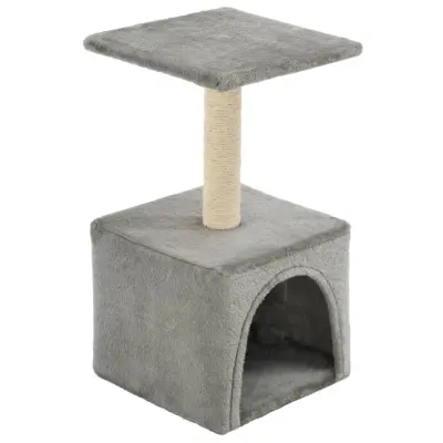 vidaXL Mačje drevo s praskalnikom iz sisala 55 cm sive barve