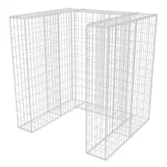 vidaXL Gabion enojna ograda za koš za smeti jeklo 110x100x120 cm