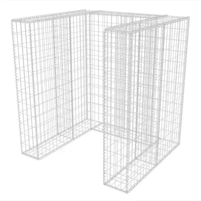 vidaXL Gabion enojna ograda za koš za smeti jeklo 110x100x120 cm