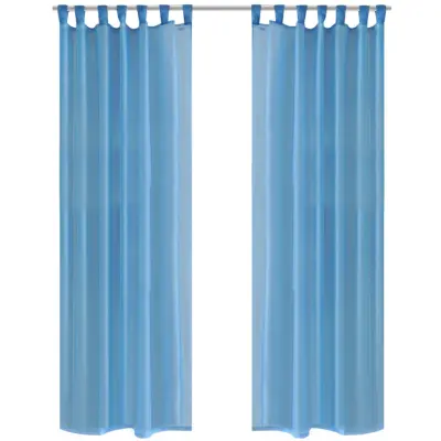 Turkizna Prosojna Zavesa 140 x 175 cm 2 kosa