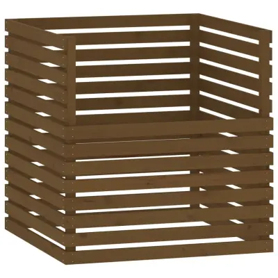 vidaXL Kompostnik medeno rjav 100x100x102 cm trdna borovina