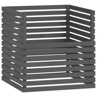 vidaXL Kompostnik siva 100x100x102 cm trdna borovina