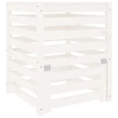 vidaXL Kompostnik bel 63,5x63,5x77,5 cm trdna borovina