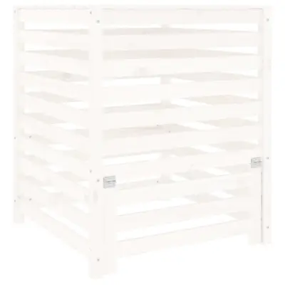 vidaXL Kompostnik bel 82,5x82,5x99,5 cm trdna borovina