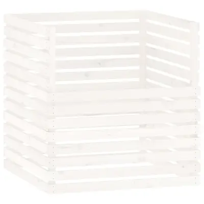 vidaXL Kompostnik bel 100x100x102 cm trdna borovina