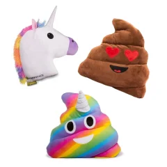 Set 3 kakovostnih emoji plišastih vzglavnikov samorog in poo 32cm