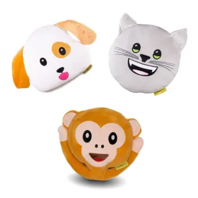 Set 3 kakovostnih emoji plišastih vzglavnikov živali 32cm