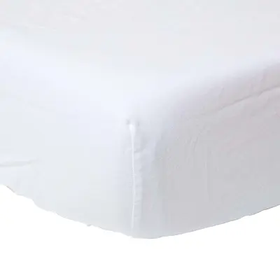 Homescapes Bele Lanene Ovite Rjuhe s 30 cm Globoko Robom, 140x190 cm