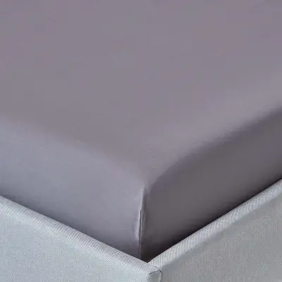 Homescapes Temno Sivih Egiptovskih Bombažnih Ovitih Rjuh s 30 cm Globoko Robo, 200 Niti, 150x200 cm
