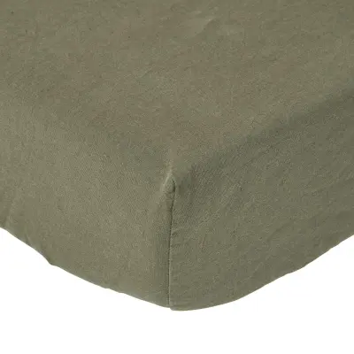 Homescapes Lanena Ovita Rjuha v Khaki Green, 140x190 cm
