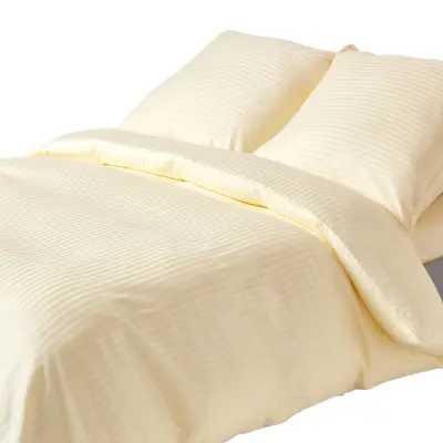 Homescapes Komplet Prevlek za Odejo iz Pastelno Rumeno Barvane Egipčanskega Bombaža s Kompletom 330 Niti, 240x220 cm