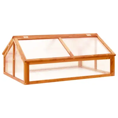vidaXL Rastlinjak rjava 114x80x50 cm les jelke